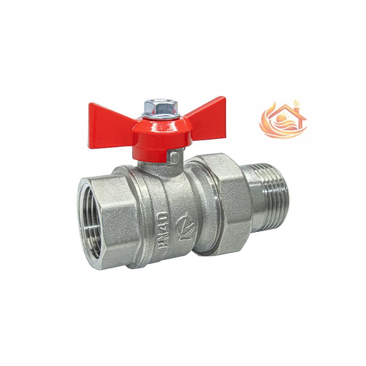 Кран шаровой DN-25 СТАНДАРТ 232 бабочка с удлинителем никель PN40 ГАЛЛОП